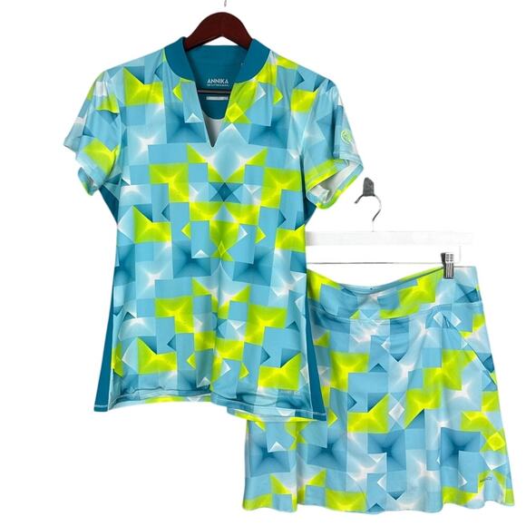 Annika CB Golf Skort Set Multicolor DryTec 50+ Size M Golf Tennis Pickleball - Picture 1 of 11